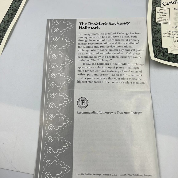 Bradford Exchange Porcelain Collector Plates 1-4 Disney Aladdin Jasmine Genie - Picture 9 of 12